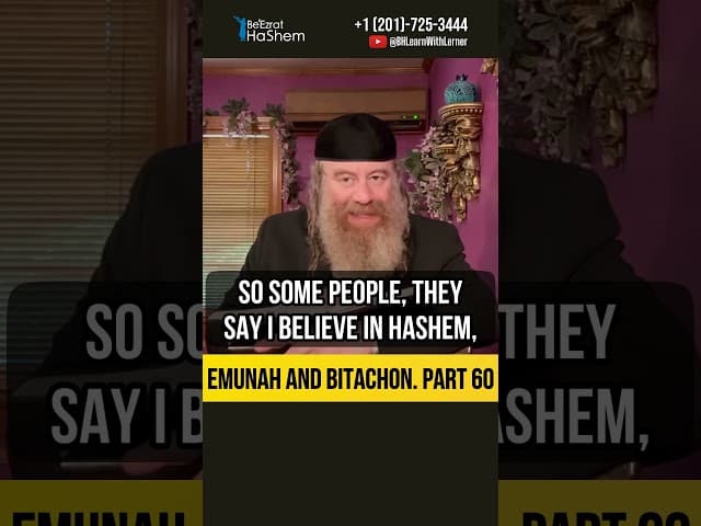 6️⃣0️⃣ Emunah and Bitachon  💡 Why Bitachon is Not an Excuse for Laziness #Torah #shorts