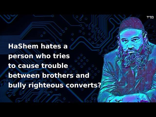 HaShem hates a person who tries to cause trouble between brothers and bully righteous converts?