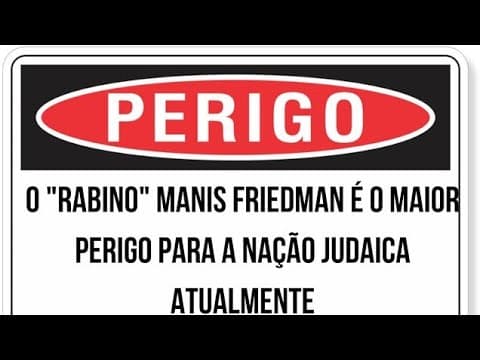 O Rabino Mizrachi diz que o "Rabino" Manis Friedman é o nosso maior maior perigo da atualidade.