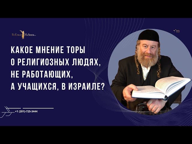 Какое мнение Торы о религиозных людях, не работающих, а учащихся, в Израиле?