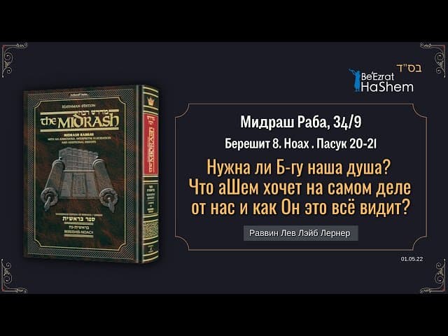 Нужна ли Б-гу наша душа? Что аШем хочет на самом деле от нас и как Он это всё видит？Мидраш Раба 34.