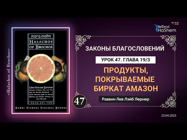 𝟒𝟕. (3) Продукты, покрываемые Биркат аМазон | Законы Благословений | Глава 19 |Рабби Лев Лэйб Лернер