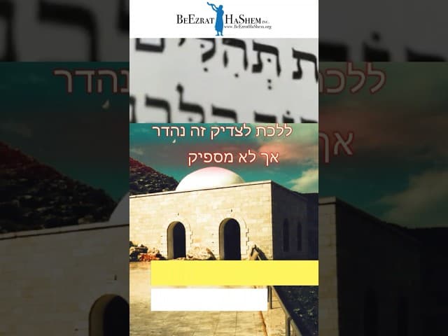 ללכת לצדיק זה לא מספיק
