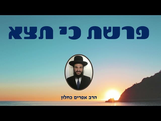 פרשת כי תצא שיעור מדהים