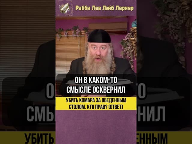 🦟 Убить комара за обеденным столом. Кто прав? (Ответ) #Тора #shorts