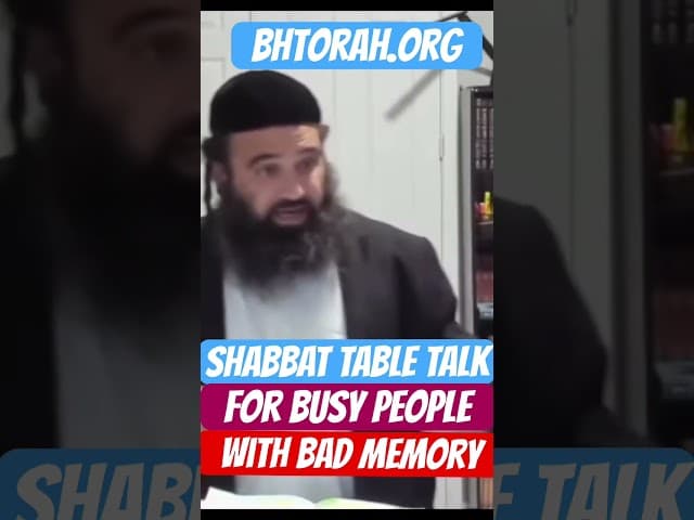 Shabbat table talks for busy people with bad memory