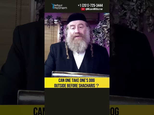 Can One Take One's Dog Outside Before Shacharis？