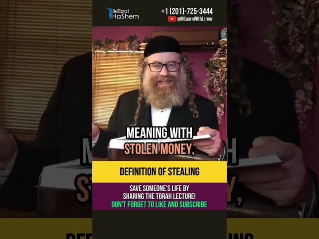 Definition of stealing 💵 Torah and Robbery #shorts #rambam