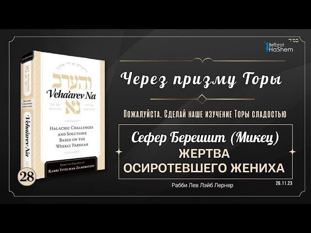𝟮𝟴. Через призму Торы: Жертва осиротевшего жениха | Берешит (Микец) | Рабби Лев Лэйб Лернер