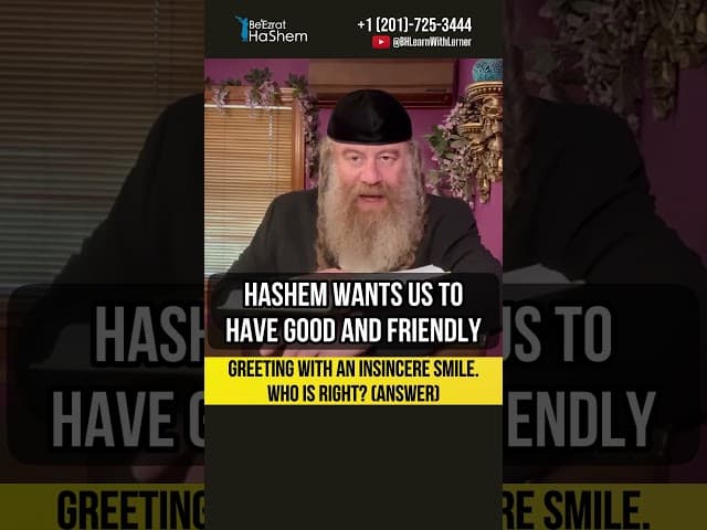 😬 Greeting with an insincere smile. Who is right? (Answer) #Torah #shorts