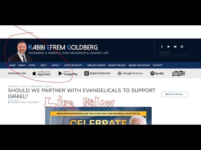 Response To Writeup from Rabbi Efrem Goldberg Called Should We Partner With Evangelicals