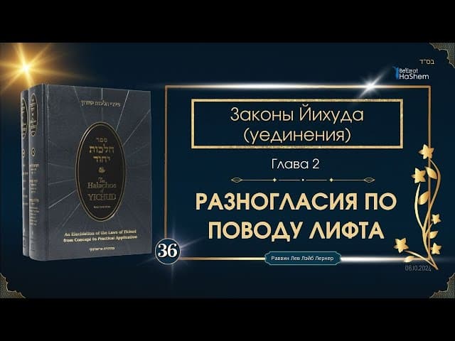 𝟯𝟲. Законы Йихуда | Глава 2 | Разногласия по поводу лифта | Рабби Лев Лэйб Лернер