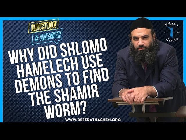 WHY DID SHLOMO HAMELECH USE DEMONS TO FIND THE SHAMIR WORM?