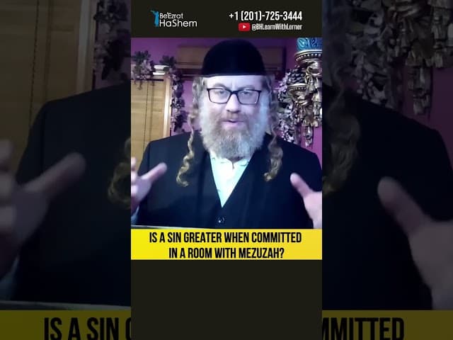 Is a sin greater when committed in a room with mezuzah? Halachos for Women #Torah #shorts