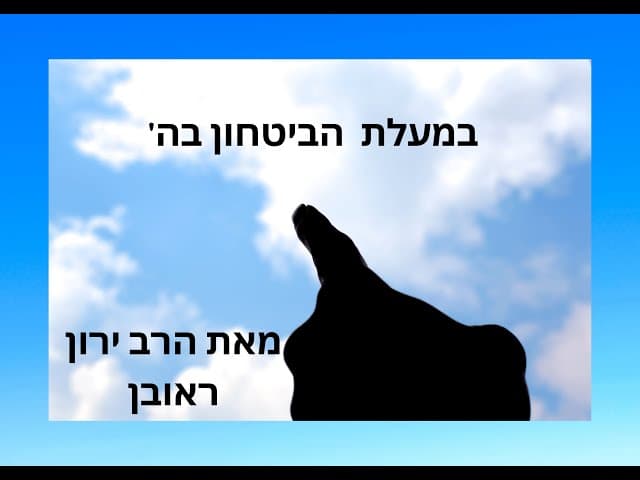 למה זה חשוב ביטחון בהשם ~ הרב  ירון שליט"א