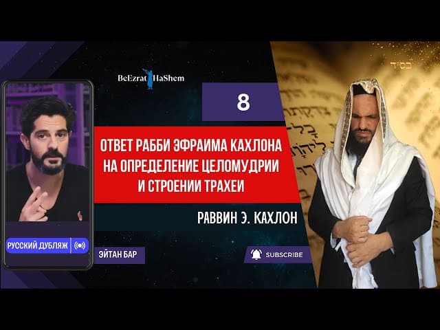 8. Ответ Рабби Эфраима Кахлона на определение целомудрии и строении трахеи