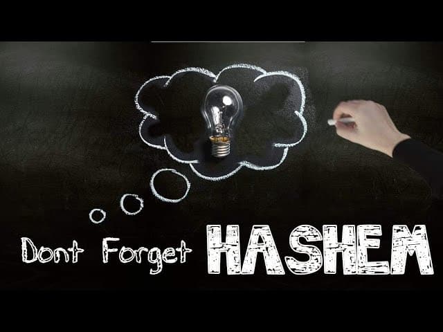 Don't Forget HaShem  ( Bitachon #16)