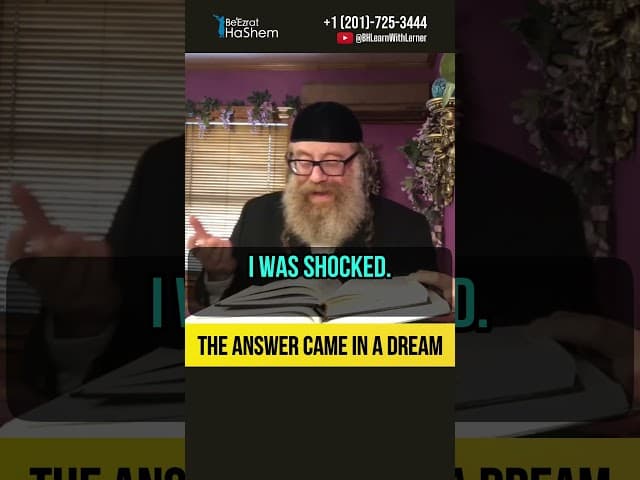 The answer came in a dream 😲 Kitzur Shulchan Aruch - Mayim Achronim #shorts #Torah