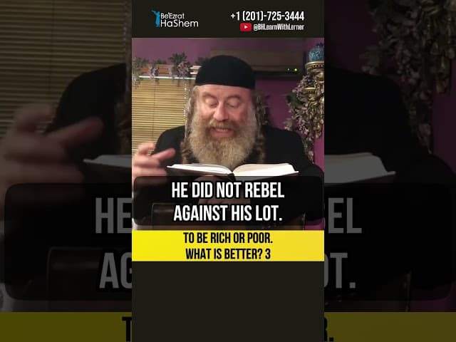 3️⃣ To be rich or poor ❓ What is better? #shorts #torah