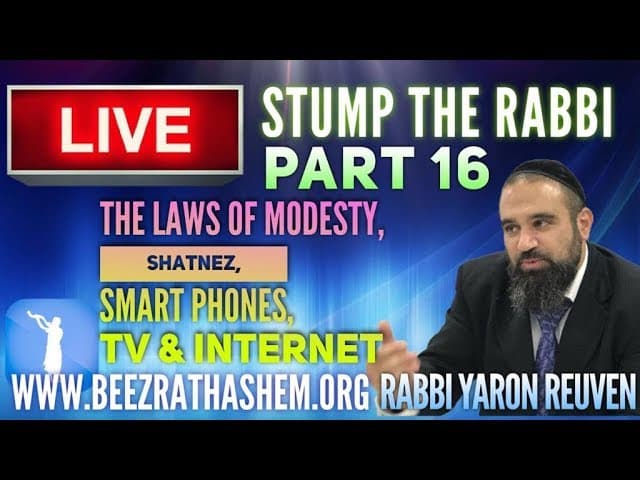 The Law of Modesty, Shatnez, Smart Phones, TV & Internet - STUMP THE RABBI (16)