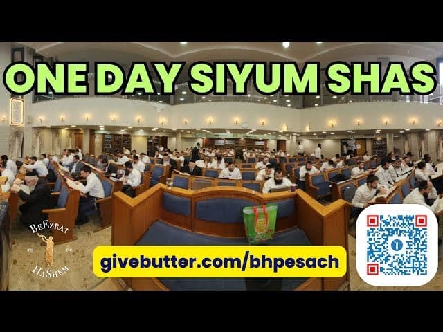 Siyum Shas extraordinaire pour préparer Pessah