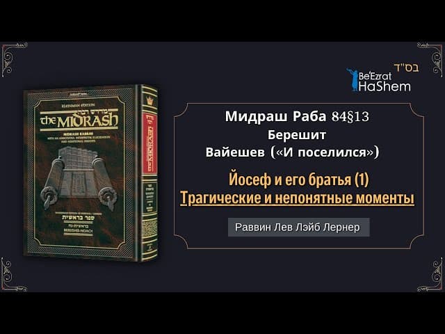 (1) Йосеф и его братья. Трагические и непонятные моменты | Мидраш Раба, 84 | Берешит (Вайешев) 37
