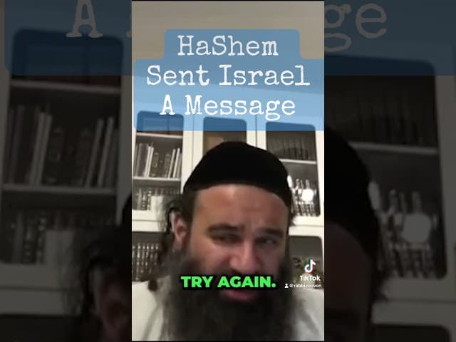HaShem sent israel a message