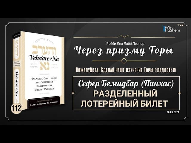 𝟭𝟭𝟮. Через призму Торы: Разделенный лотерейный билет | Бемидбар (Пинхас) | Рабби Лев Лэйб Лернер