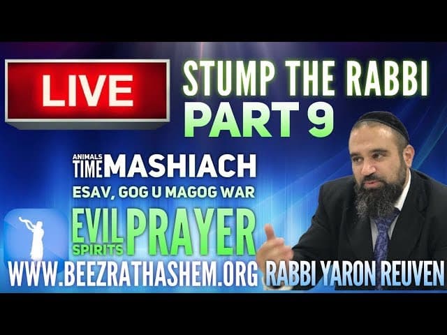 Animals, TIME, MaShiach, Esav, Gog UmaGog War, Evil Spirits, Prayer - STUMP THE RABBI (9)