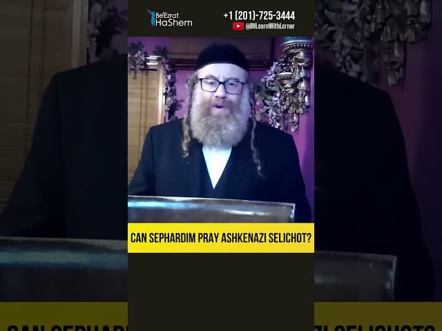 Can Sephardim Pray Ashkenazi Selichot? #Torah #shorts