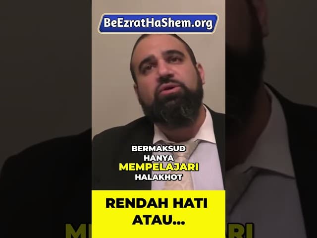 Tuhan Memberimu Dua Pilihan untuk Belajar Rendah Hati #Torah #Yahudi #RabiYaronReuven