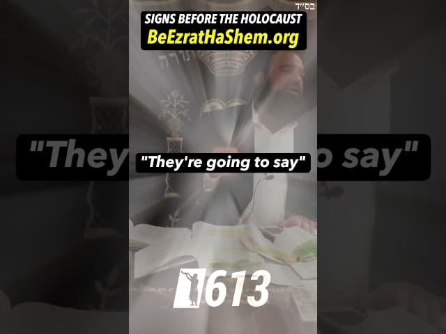 Signs Before The Holocaust #RabbiYaronReuven #Torah #JewishHistory #History #Truth