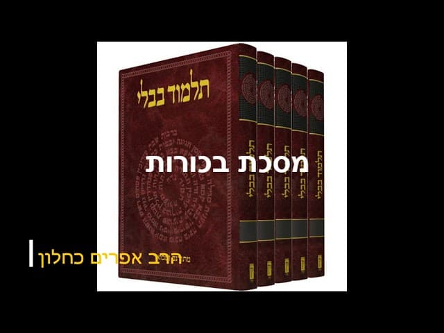 סדרה חדשה על מסכתות התלמוד בבלי מסכת בכורות מהרב אפרים כחלון