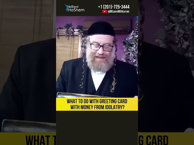 What to do with greeting card with money from idolatry? #Torah #shorts