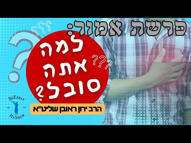 פרשת אמור- למה אתה סובל?