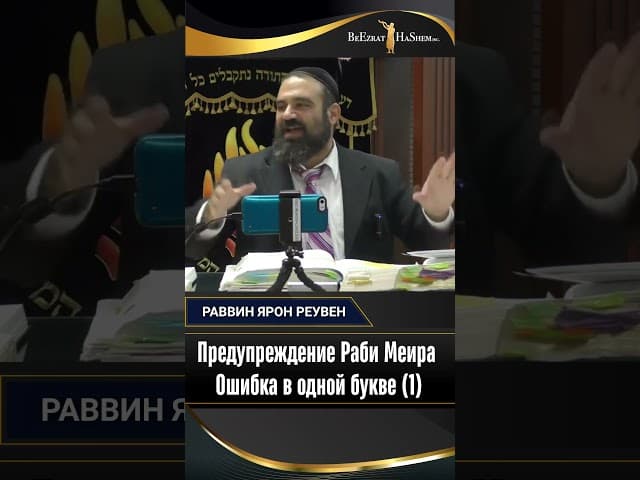 Одна ошибка разрушает мир. Предупреждение Раби Меира | Раввин Ярон Реувен