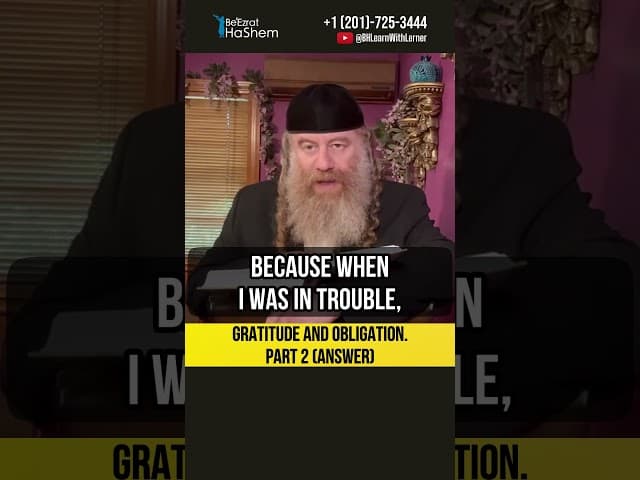 Gratitude and obligation. Who is right? (Answer) #Torah #shorts