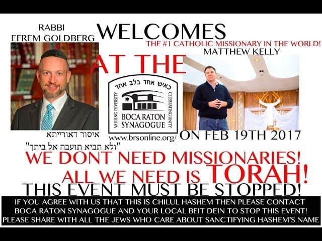 Rabbi Efrem Goldberg Shows His Own Hypocrisy by Inviting Christians To Speak at BRS