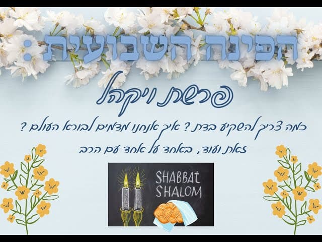 כמה צריך להשקיע בדת ? איך אנחנו מדמים לבורה העולם ? זאת ועוד, באחד על אחד עם הרב על פרשת ויקהל