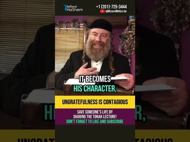 Ungratefulness is contagious 🌐 Why you must fix your character traits NOW #shorts #torah