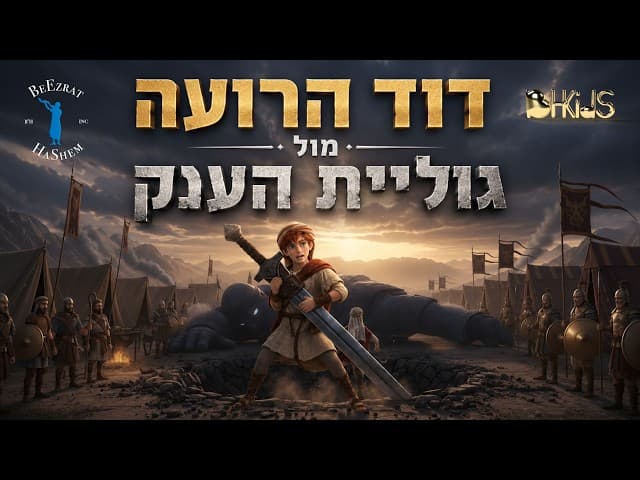 דוד הרועה🐑 מול גוליית הענק😱🛡️ | סיפורי דוד המלך בהמחשת AI