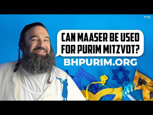 Can Maaser be used for the Purim Mitzvot like Machatzit HaShekel or Matanot LaEvyonim?