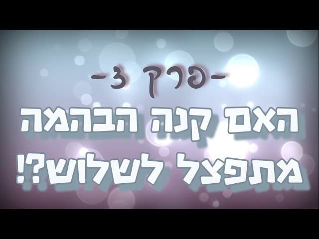תגובה מס' 3 ליהודים המשיחיים   האם קנה הבהמה מתפצל לשלוש
