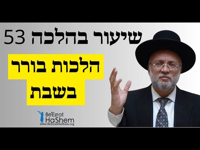 הלכות בורר בשבת - שיעור בהלכה 53 - הרב יוסף חיים מזרחי