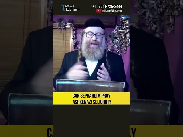 Can Sephardim Pray Ashkenazi Selichot? #Torah #shorts