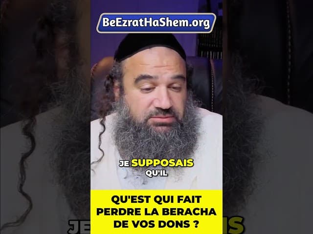Qu'est qui fait perdre la beracha de vos dons ? #Torah #Juif #RabbinYaronReuven