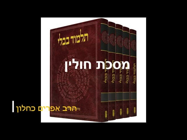 סדרה חדשה על מסכתות התלמוד בבלי מסכת חולין מהרב אפרים כחלון