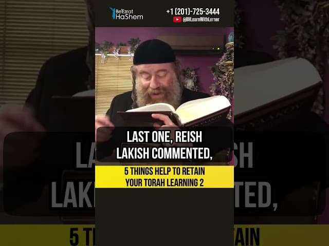 5 Things help to retain your Torah learning 2️⃣ #shorts #torah