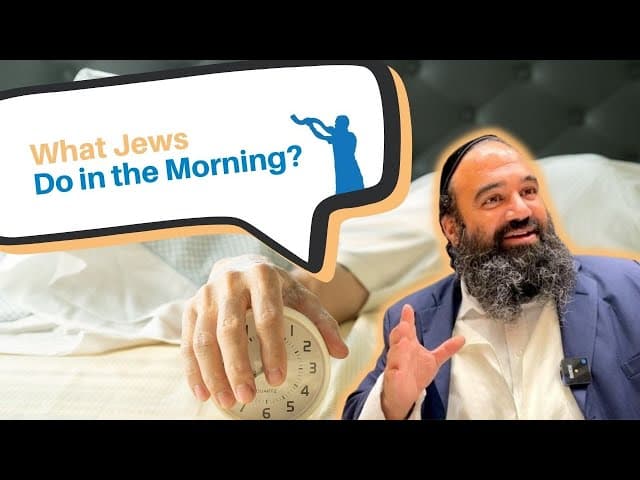 What does a Jew do first thing in the morning?