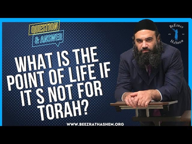   What is the point of life if it s not for Torah